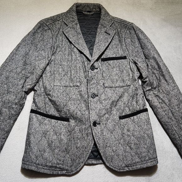 Muji Other - Muji Wool Blend Sports Jacket Men's Small Heather Black Pockets Button Lined